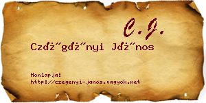 Czégényi János névjegykártya