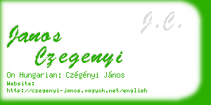 janos czegenyi business card